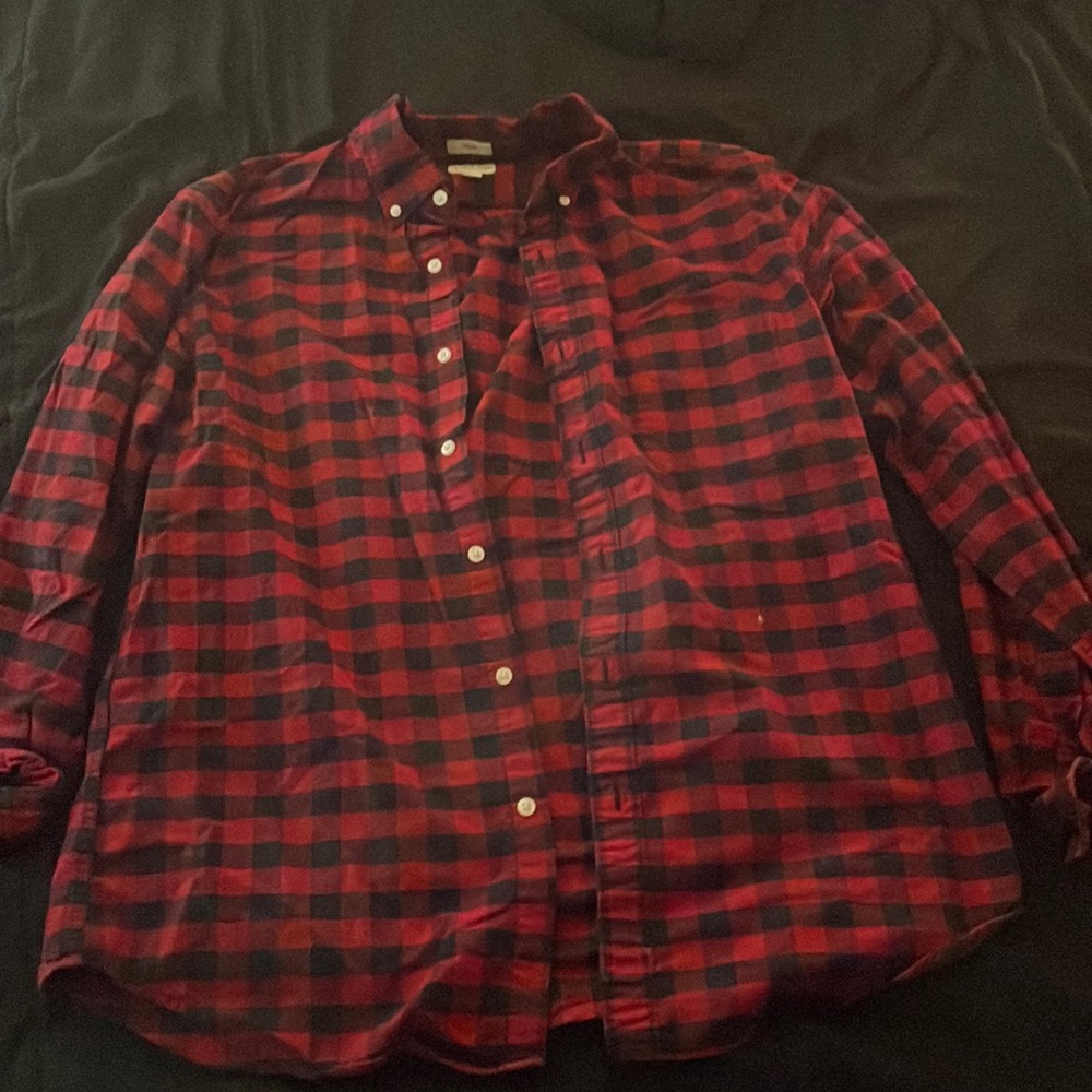 J.Crew, American Pima Cotton, Black and Red checker pattern, Large.